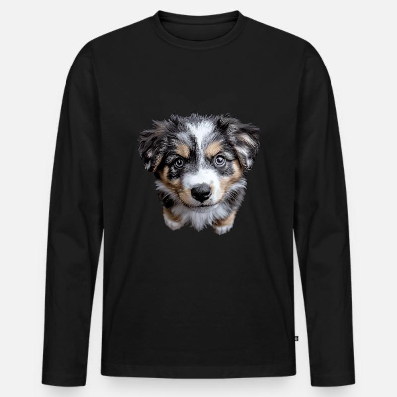 Australischer Schäferhund - Männer Premium Bio Langarmshirt - Schwarz