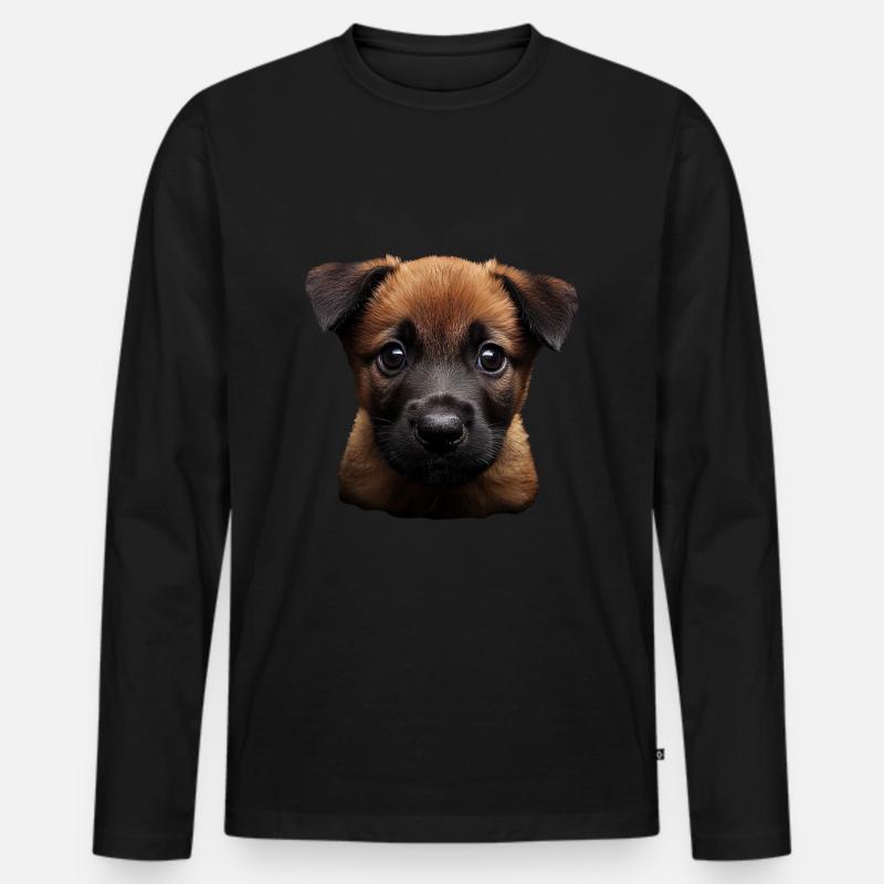 Belgischer Malinois - Männer Premium Bio Langarmshirt - Schwarz