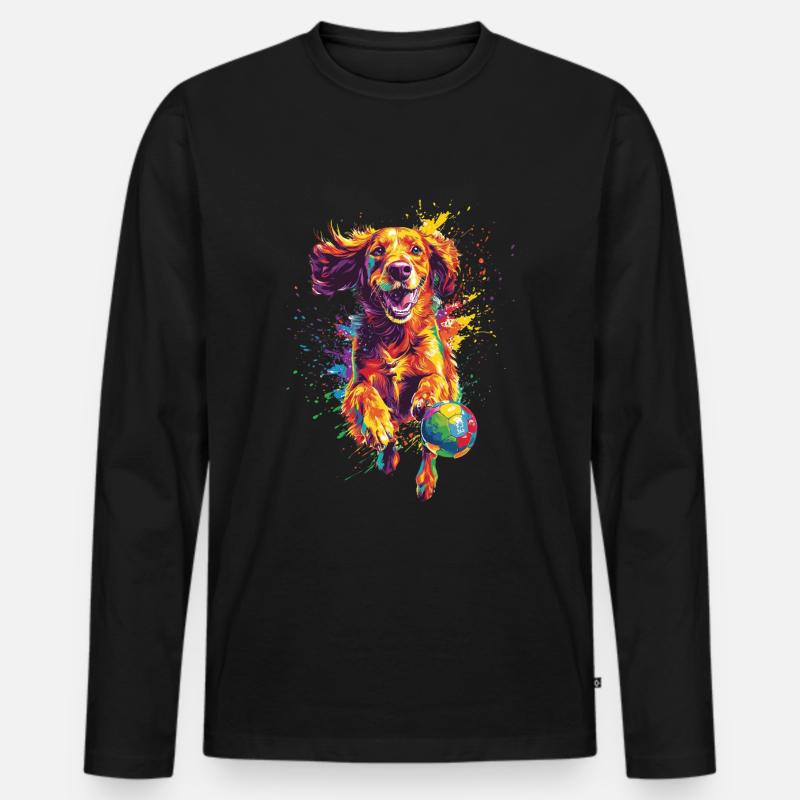Irish Setter - Männer Premium Bio Langarmshirt - Schwarz