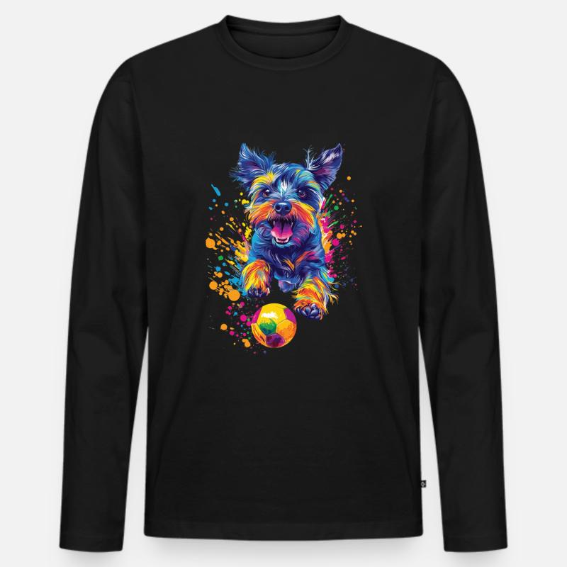 Zwergschnauzer - Männer Premium Bio Langarmshirt - Schwarz