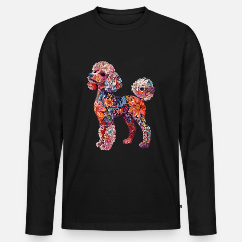 Pudel - Männer Premium Bio Langarmshirt - Schwarz