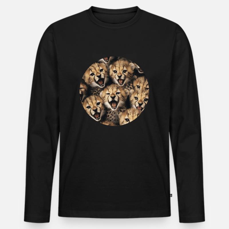 Gepard - Männer Premium Bio Langarmshirt - Schwarz