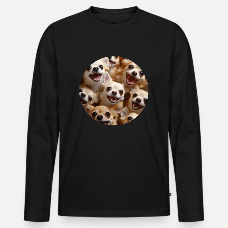Chihuahua - Männer Premium Bio Langarmshirt - Schwarz