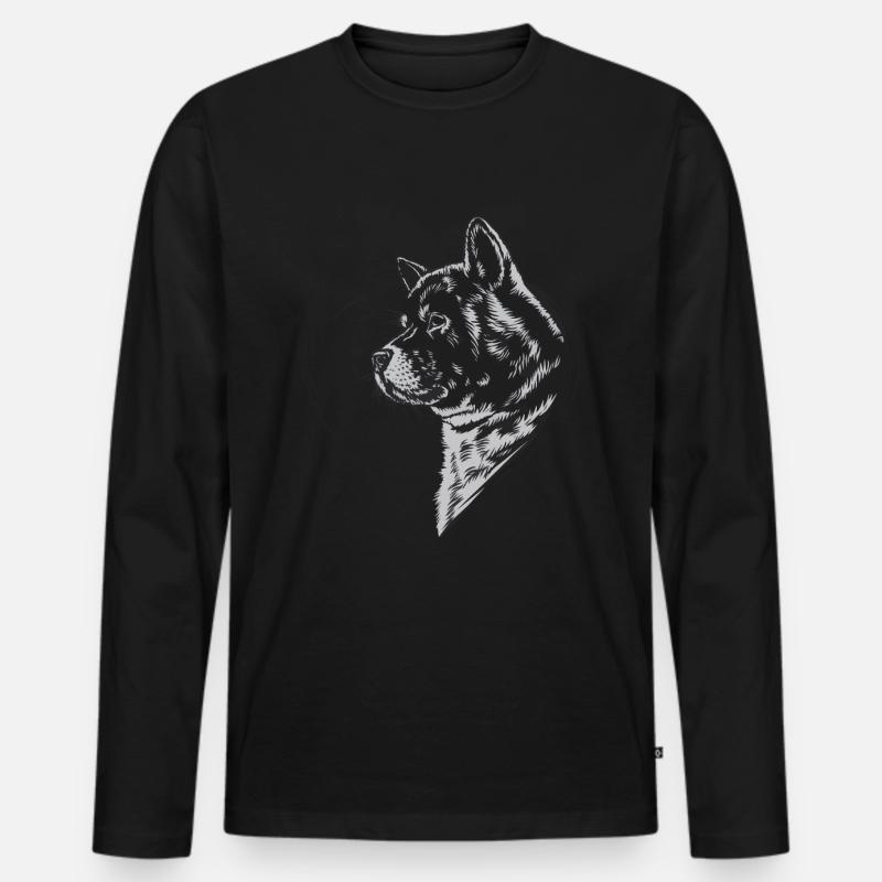 Akita - Männer Premium Bio Langarmshirt - Schwarz