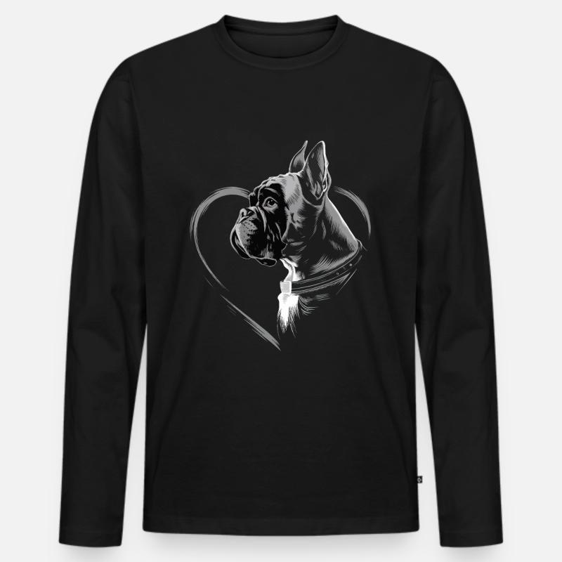 Boxer - Männer Premium Bio Langarmshirt - Schwarz