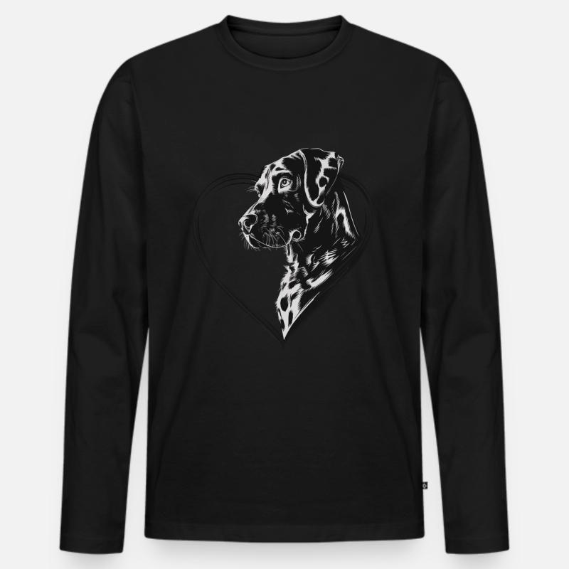 Dalmatiner - Männer Premium Bio Langarmshirt - Schwarz