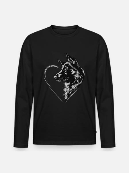 Deutscher Schäferhund - Männer Premium Bio Langarmshirt - Schwarz