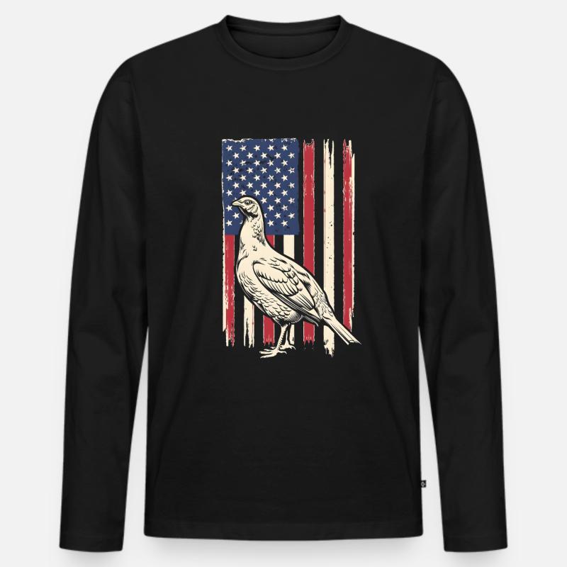 Auerhahn - Männer Premium Bio Langarmshirt - Schwarz