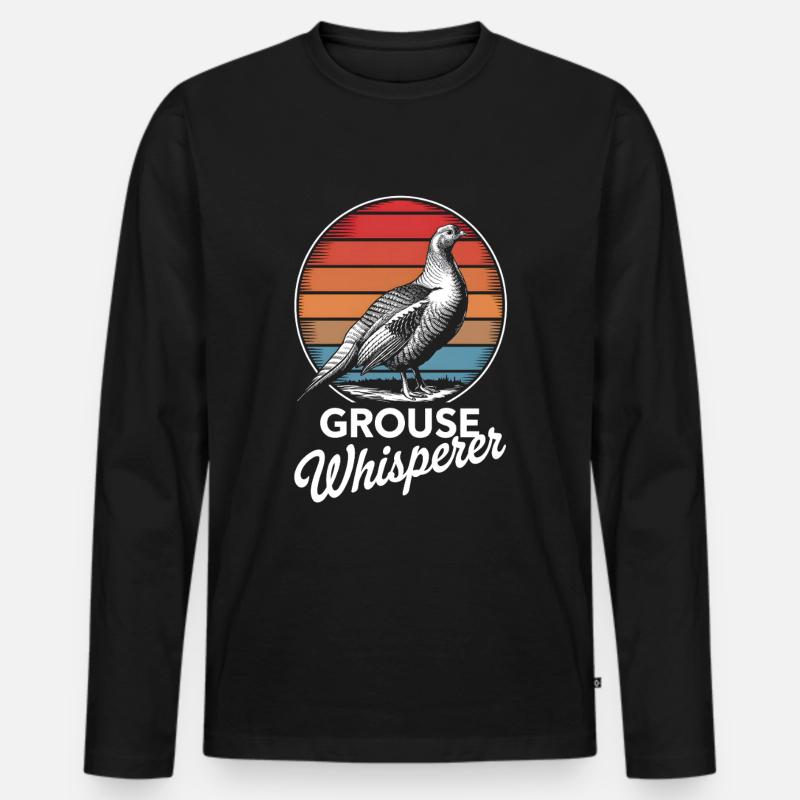 Auerhahn - Männer Premium Bio Langarmshirt - Schwarz