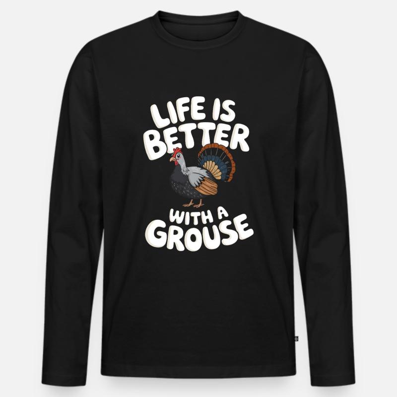 Auerhahn - Männer Premium Bio Langarmshirt - Schwarz