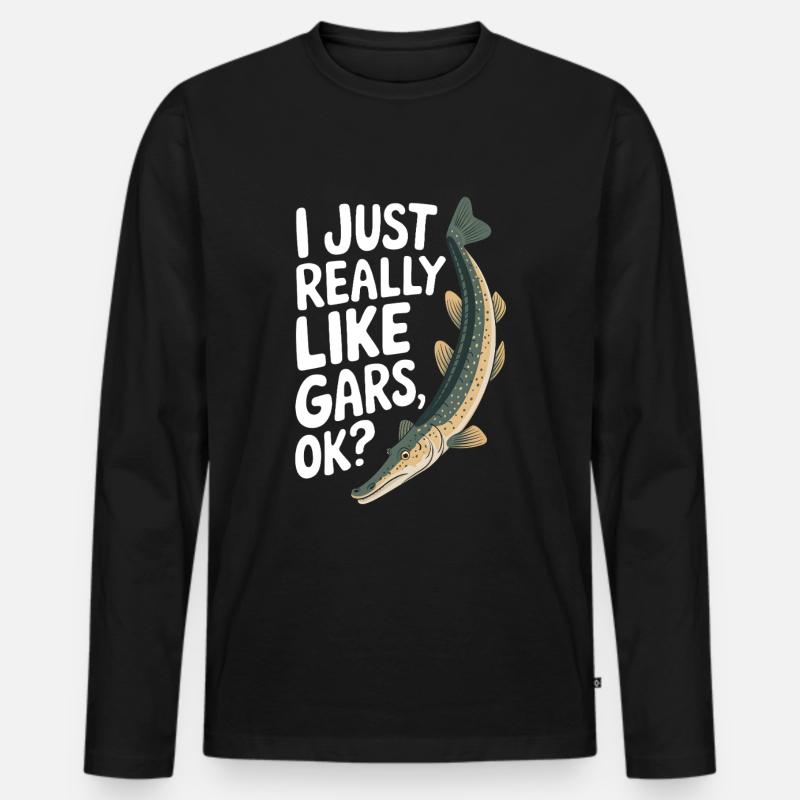 Gar - Männer Premium Bio Langarmshirt - Schwarz