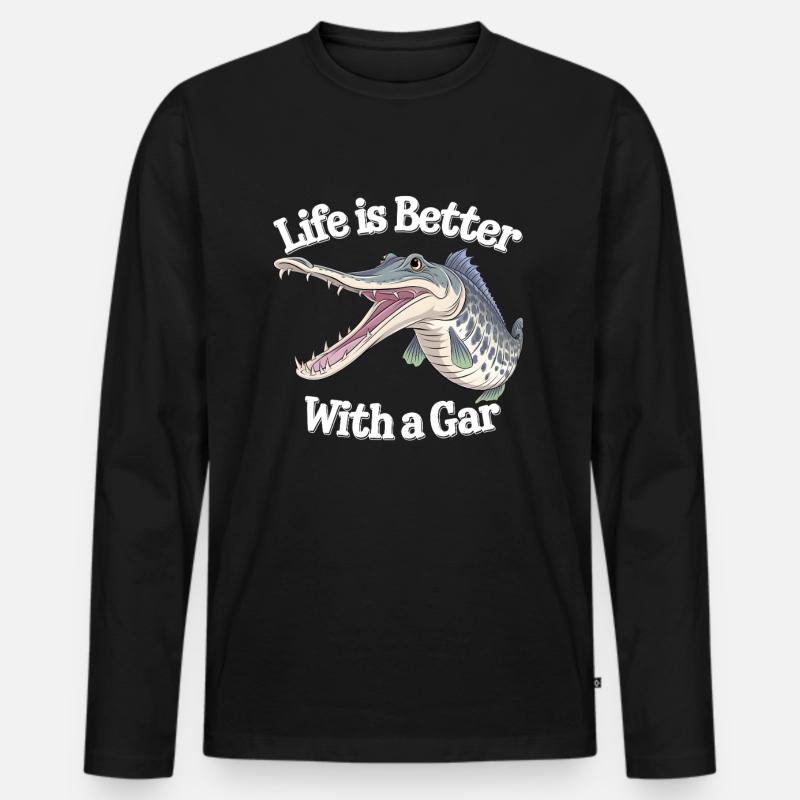 Gar - Männer Premium Bio Langarmshirt - Schwarz