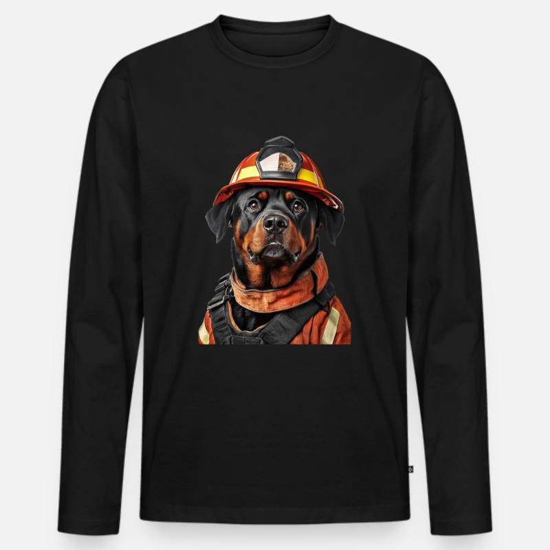 Rottweiler - Männer Premium Bio Langarmshirt - Schwarz