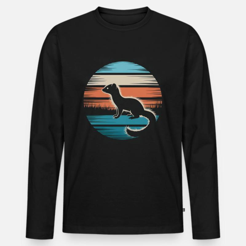 Wiesel - Männer Premium Bio Langarmshirt - Schwarz