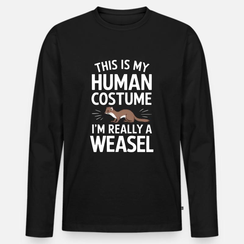 Wiesel - Männer Premium Bio Langarmshirt - Schwarz