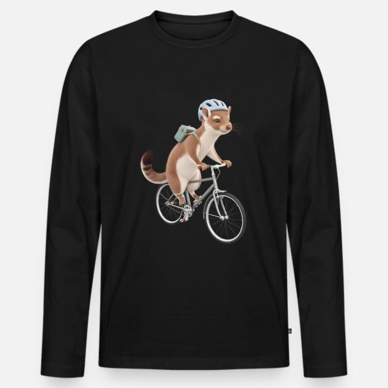 Wiesel - Männer Premium Bio Langarmshirt - Schwarz