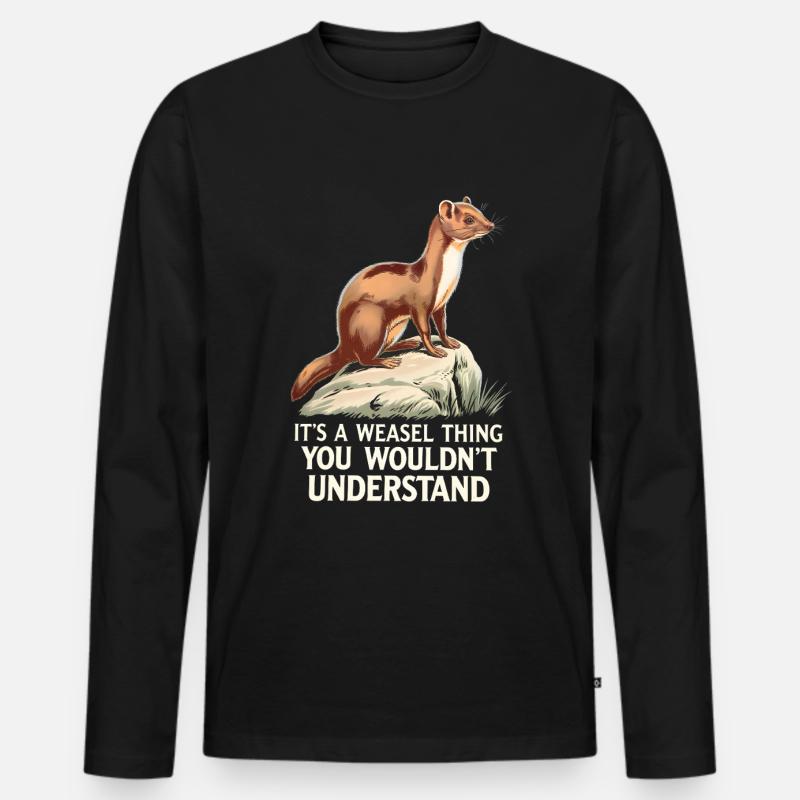 Wiesel - Männer Premium Bio Langarmshirt - Schwarz