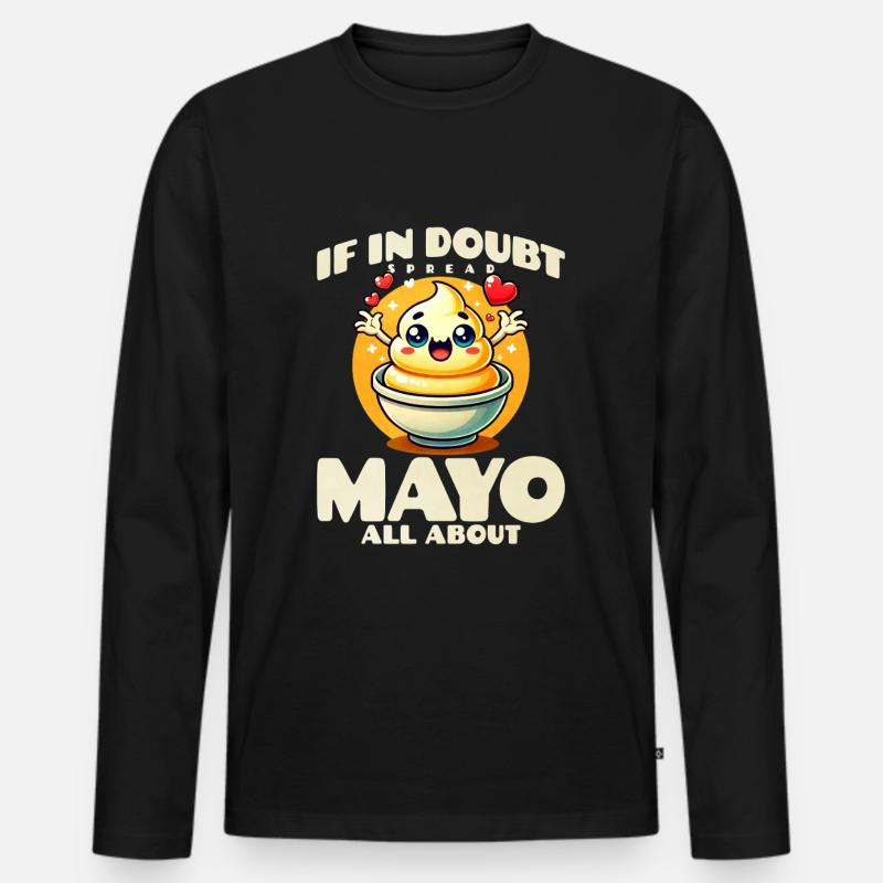 Mayonnaise - Männer Premium Bio Langarmshirt - Schwarz