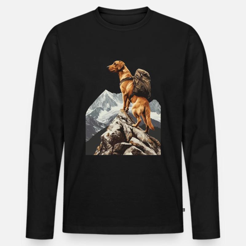 Hund - Männer Premium Bio Langarmshirt - Schwarz