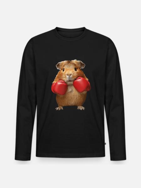 Meerschweinchen - Männer Premium Bio Langarmshirt - Schwarz