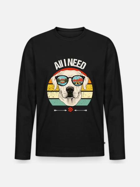 Camping Camper Labrador Hundecampingplads Campingvogn - Premium økologisk langærmet T-shirt til mænd - sort