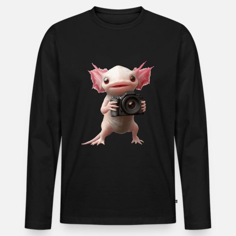 Axolotl - Männer Premium Bio Langarmshirt - Schwarz