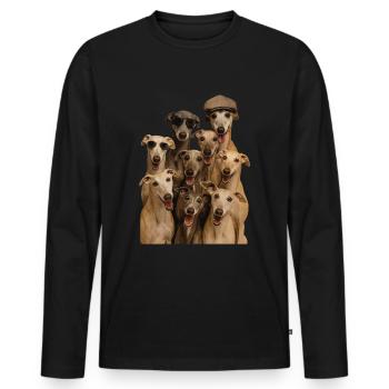 Windhund - Männer Premium Bio Langarmshirt - Schwarz - Vorne - Nico (187cm)