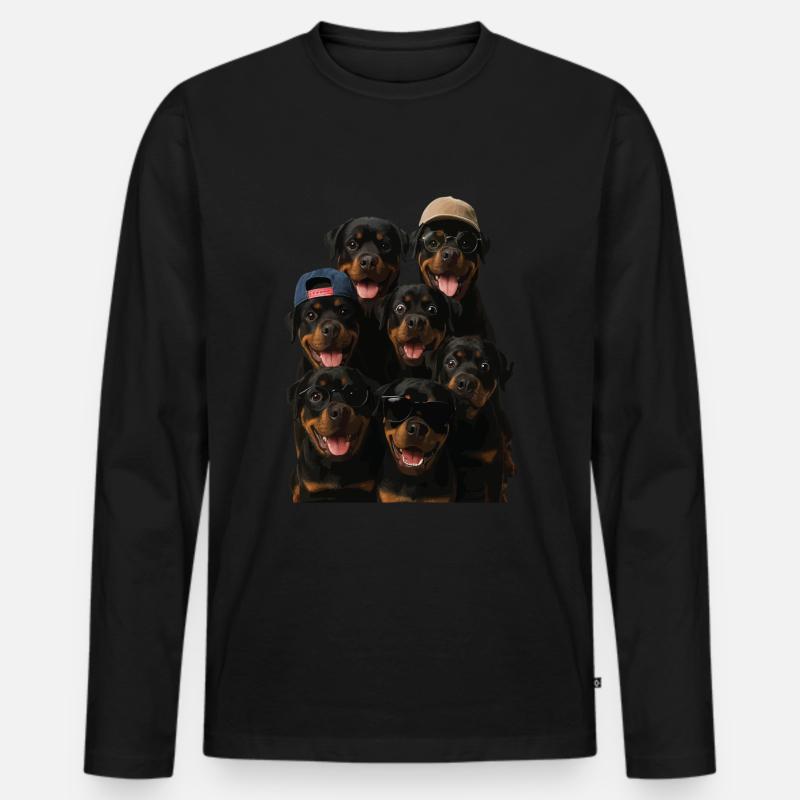 Rottweiler - Männer Premium Bio Langarmshirt - Schwarz