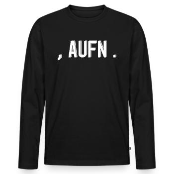 komma aufn punkt Spruch Schrift - Männer Premium Bio Langarmshirt - Schwarz - Vorne - Nico (187cm)
