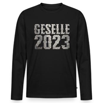 Geselle 2023 Gesellenprüfung - Männer Premium Bio Langarmshirt - Schwarz - Vorne - Nico (187cm)