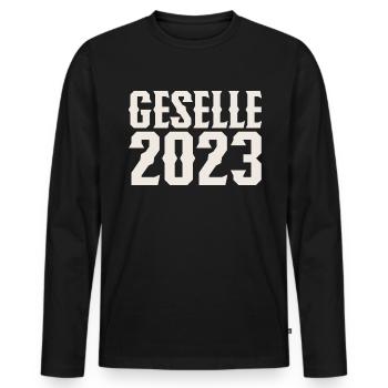 Geselle 2023 Gesellenprüfung - Männer Premium Bio Langarmshirt - Schwarz - Vorne - Nico (187cm)