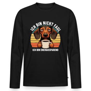Ich Bin Nicht Faul Dackel Dackelbesitzer Teckel - Männer Premium Bio Langarmshirt - Schwarz - Vorne - Nico (187cm)