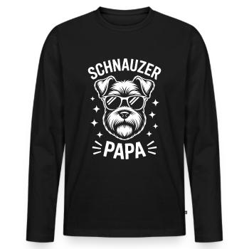 Schnauzer disant papa drôle Schnauzer cadeau - T-shirt manches longues Premium bio Homme - noir - Devant - Nico (187cm)