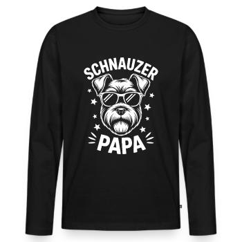 Schnauzer disant papa drôle Schnauzer cadeau - T-shirt manches longues Premium bio Homme - noir - Devant - Nico (187cm)