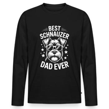 Schnauzer disant papa drôle Schnauzer cadeau - T-shirt manches longues Premium bio Homme - noir - Devant - Nico (187cm)