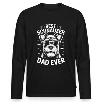 Schnauzer Spruch Papa Lustiges Schnauzer Geschenk - Männer Premium Bio Langarmshirt - Schwarz - Vorne - Nico (187cm)