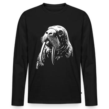 Morse - T-shirt manches longues Premium bio Homme - noir - Devant - Nico (187cm)