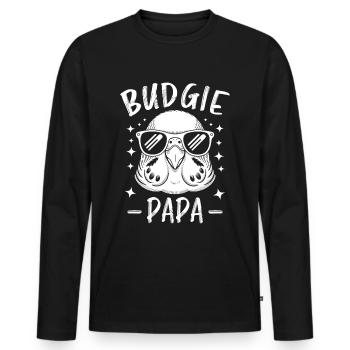 Perruche disant drôle de perruche cadeau - T-shirt manches longues Premium bio Homme - noir - Devant - Nico (187cm)