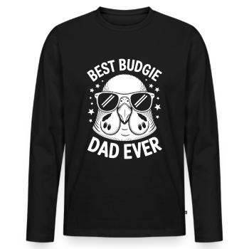 Perruche disant drôle de perruche cadeau - T-shirt manches longues Premium bio Homme - noir - Devant - Nico (187cm)