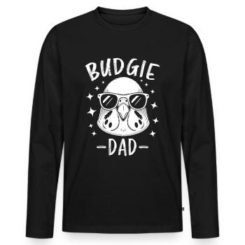 Perruche disant drôle de perruche cadeau - T-shirt manches longues Premium bio Homme - noir - Devant - Nico (187cm)