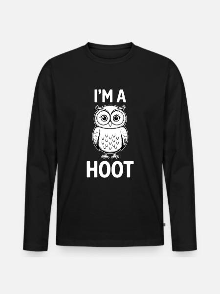 Eule Spruch Eulen Lustiges Eulen Geschenk - Männer Premium Bio Langarmshirt - Schwarz