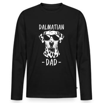 Dalmatiner Spruch Dad Lustiges Dalmatiner Geschenk - Männer Premium Bio Langarmshirt - Schwarz - Vorne - Nico (187cm)