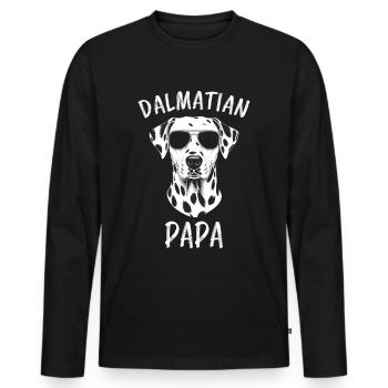 Dalmatiner Spruch Dad Lustiges Dalmatiner Geschenk - Männer Premium Bio Langarmshirt - Schwarz - Vorne - Nico (187cm)