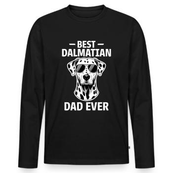 Dalmatiner Spruch Dad Lustiges Dalmatiner Geschenk - Männer Premium Bio Langarmshirt - Schwarz - Vorne - Nico (187cm)