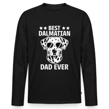 Dalmatiner Spruch Dad Lustiges Dalmatiner Geschenk - Männer Premium Bio Langarmshirt - Schwarz - Vorne - Nico (187cm)