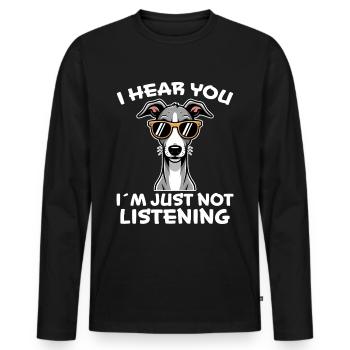 Greyhound Saying, Greyhound Joke, Greyhound Gift - Men's Premium Organic Long Sleeve Shirt - black - Front - Nico (187cm)