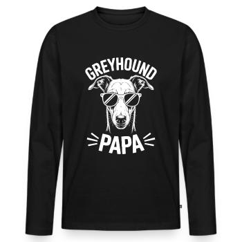 Greyhound Saying, Greyhound Dad, Greyhound Gift - Men's Premium Organic Long Sleeve Shirt - black - Front - Nico (187cm)