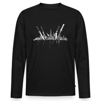 Messer Stadt - Männer Premium Bio Langarmshirt - Schwarz - Vorne - Nico (187cm)