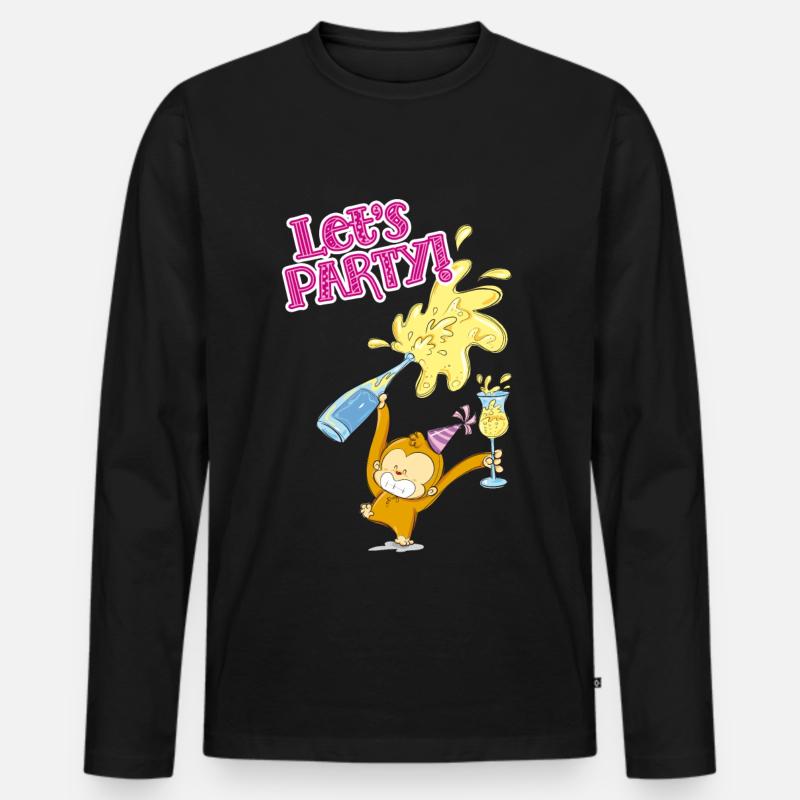Munga Party - Männer Premium Bio Langarmshirt - Schwarz