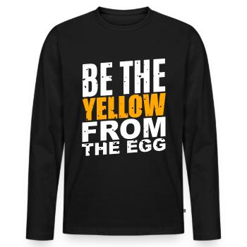 Soyez le jaune de l’œuf - T-shirt manches longues Premium bio Homme - noir - Devant - Nico (187cm)
